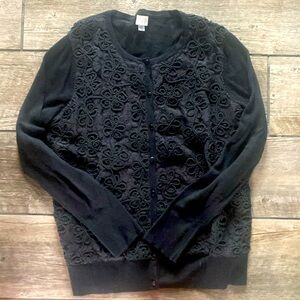 Dressy black cardigan sweater